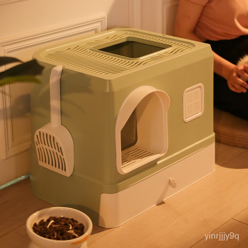 Villa Litter Box Fully Enclosed Deodorant AntiSand Oversized Cat