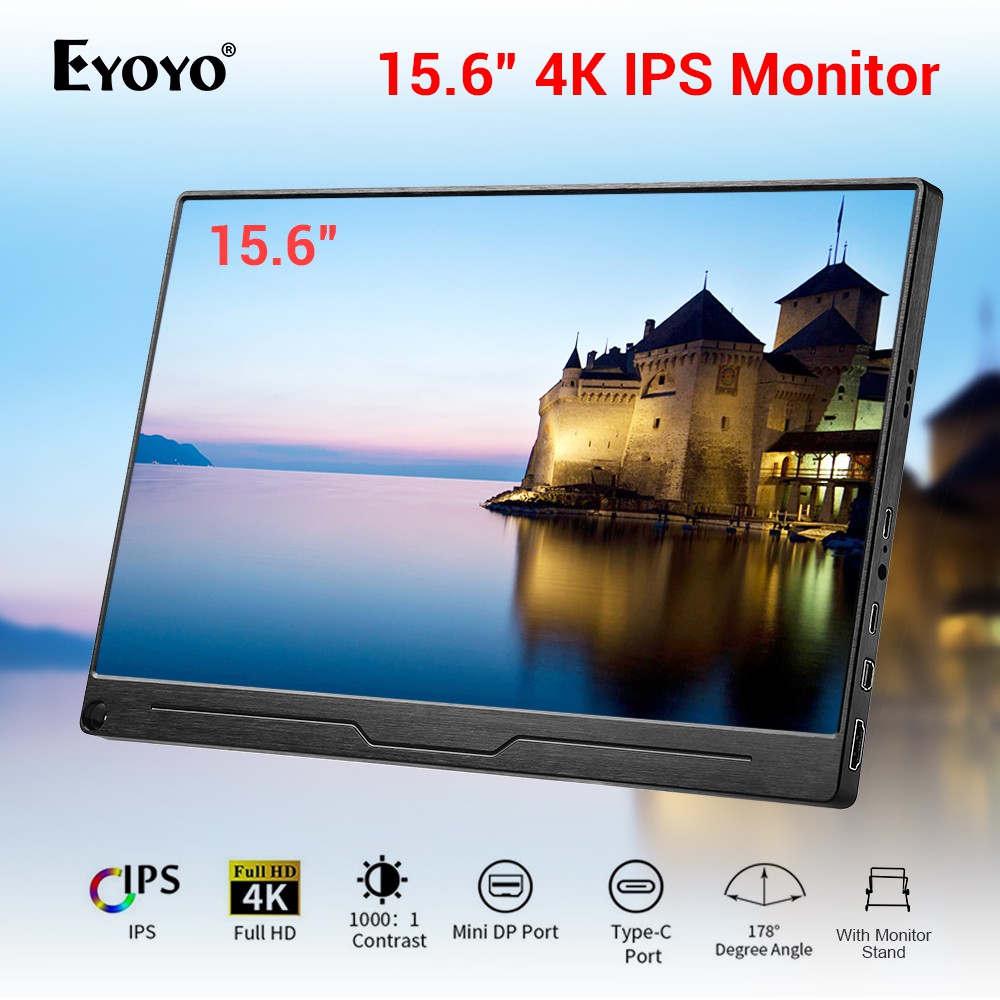 Portable 4K Dual Speaker IPS HDMI TypeC Screen Display