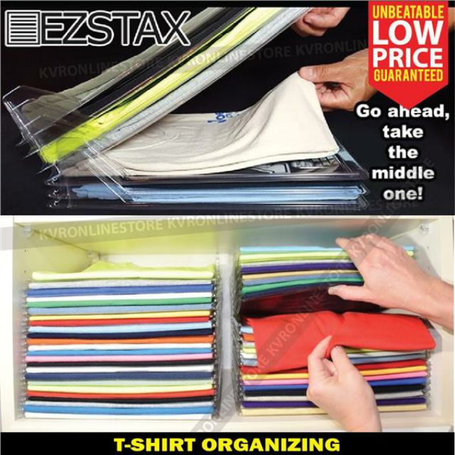 EZSTAX (Pack of 10) TShirt Organizing System/Clothes/Closet/Drawer