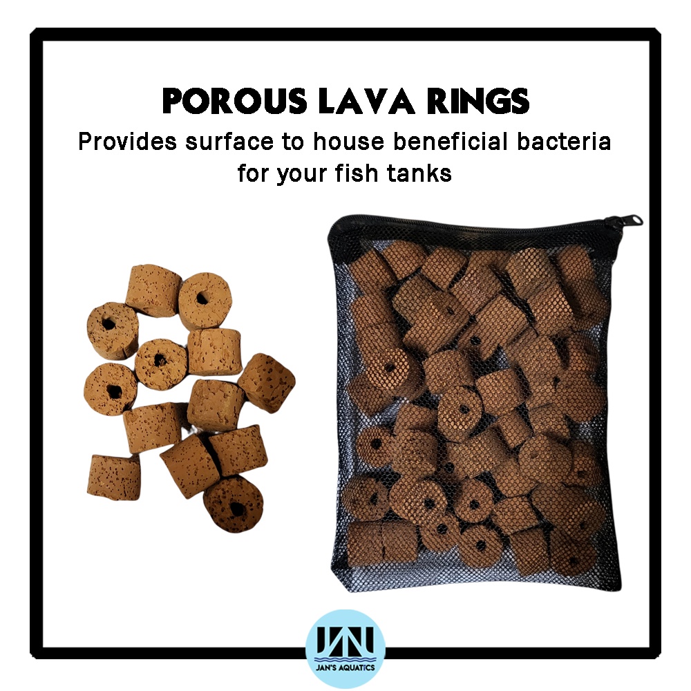 FILTER MEDIA POROUS LAVA RINGS WITH ZIPPER BAG 250g 500g 1kg Bio