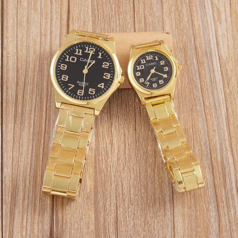 Casio stainless steel sliver couple watchCA07CPCHP