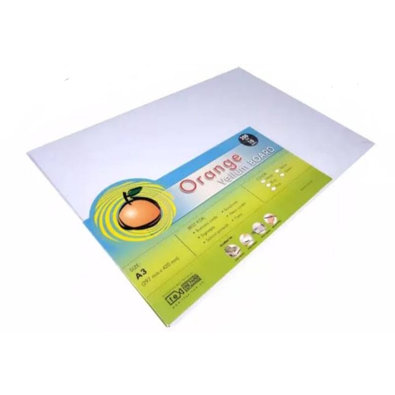 A3 Board Paper / A3 Size Orange Vellum Board 200gsm by 10 sheets Shopee Philippines