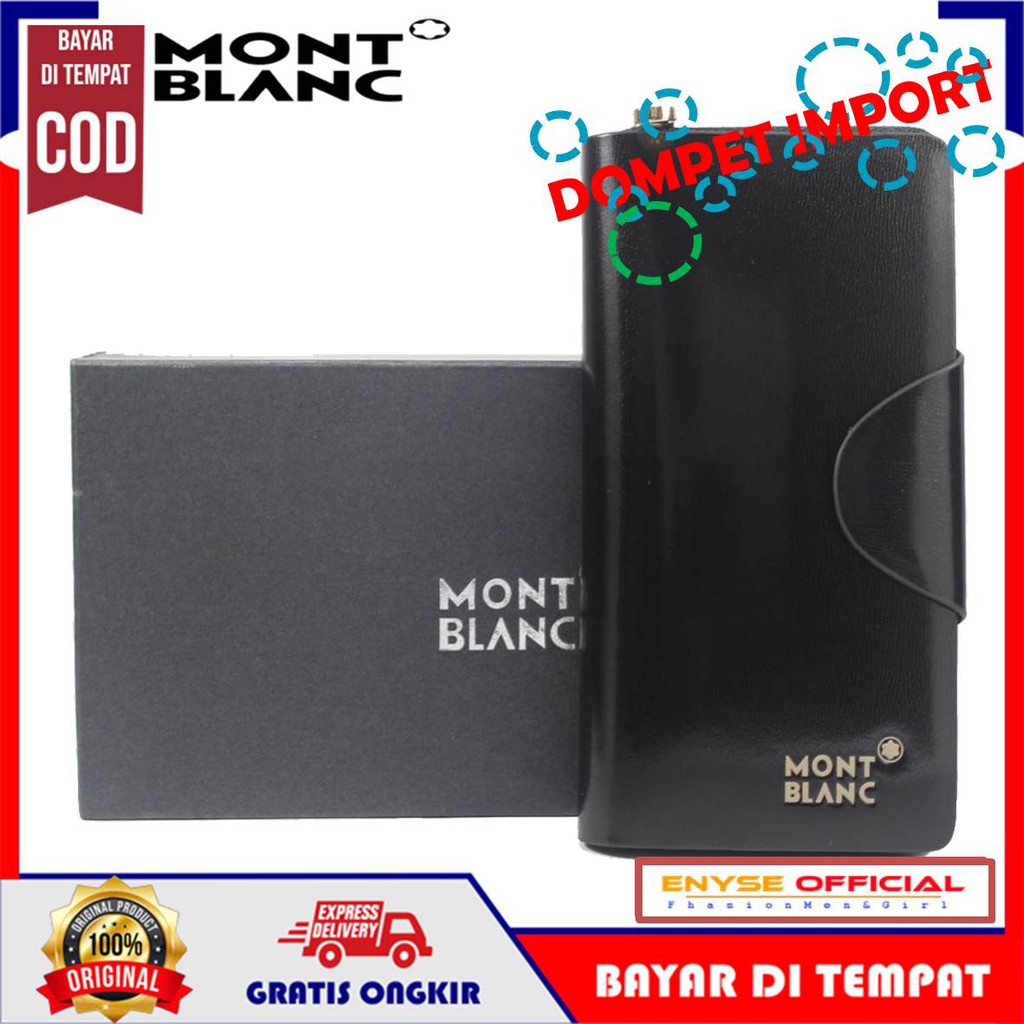 Mont Blanc Eo8t Long Wallet Men Women Genuine Leather Model Wallet
