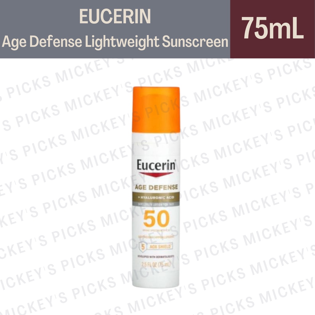 Eucerin Age Defense, Lightweight Sunscreen Lotion For Face, SPF 50, Fragrance Free,2.5 fl oz (75