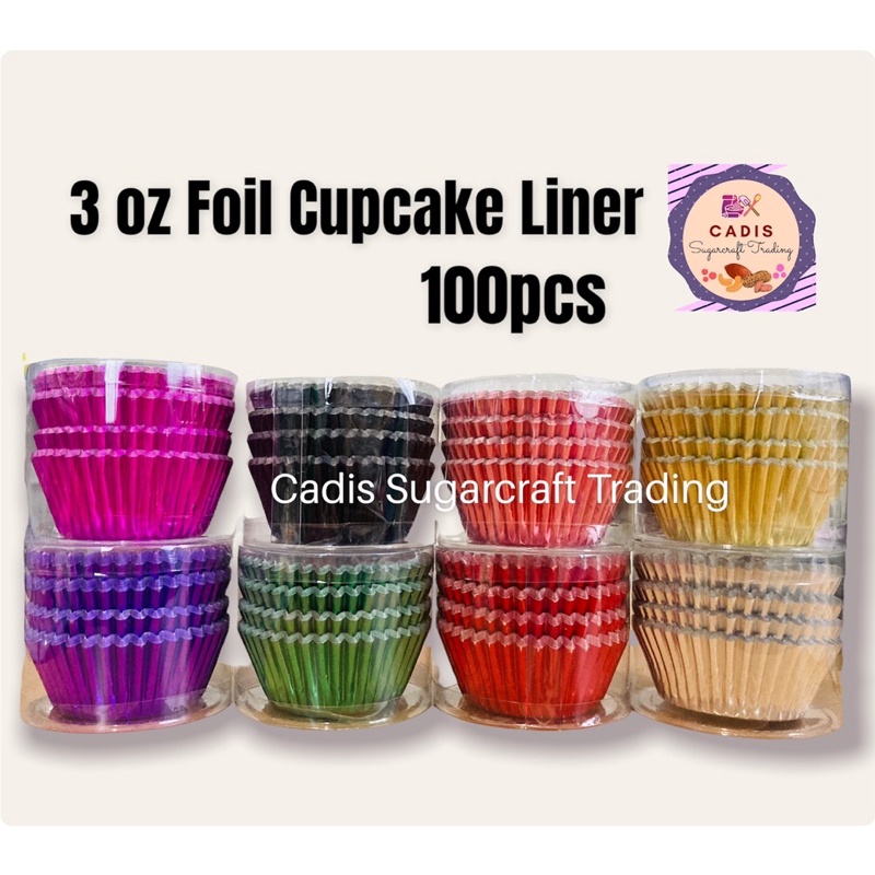 100pcs 3oz Aluminum Foil Cupcake Liner 3 oz Baking Cups Shopee