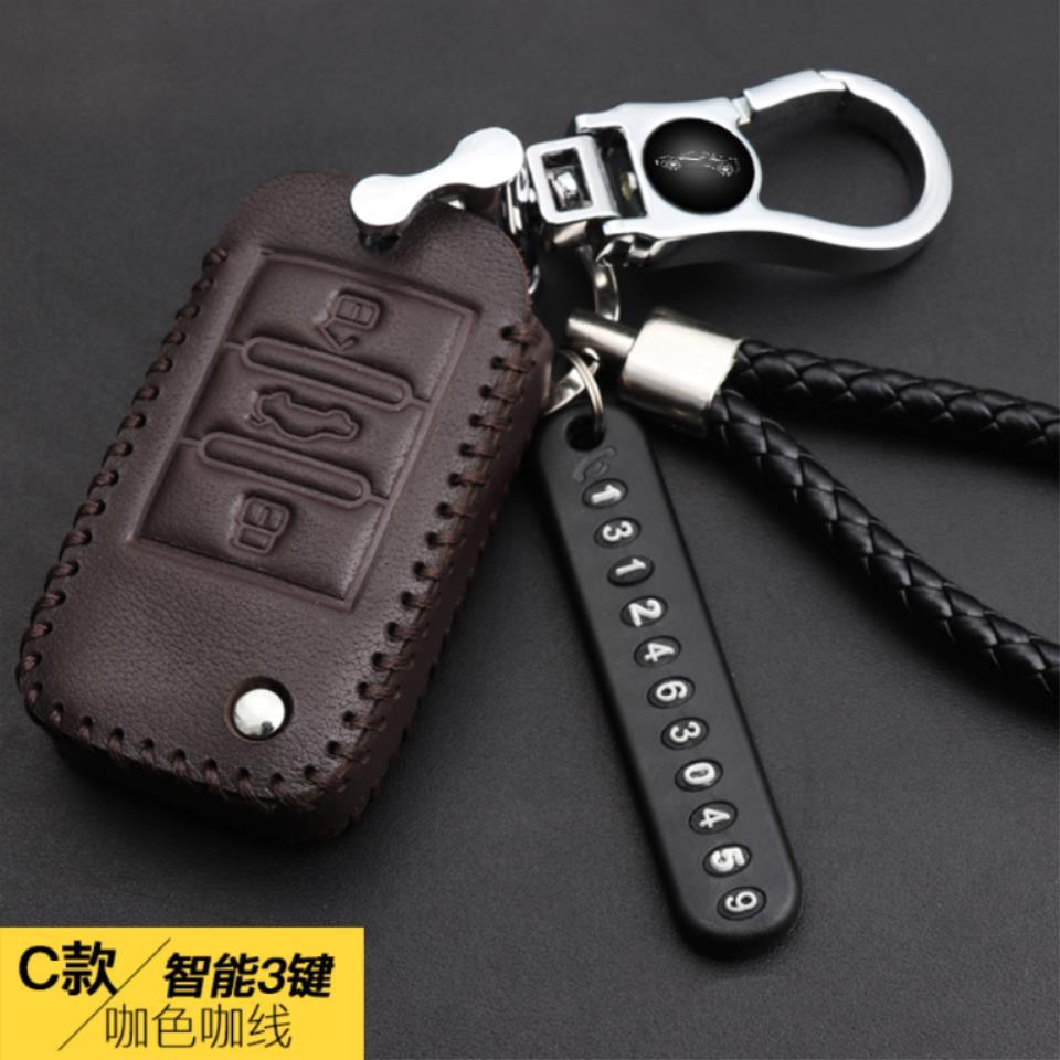 Genuine Leather car key cover case For MG ZS MG3 MG6 3button key case