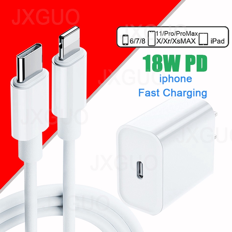 Original iPhone Charger Cable PD Fast Charging 18W 9V/2A