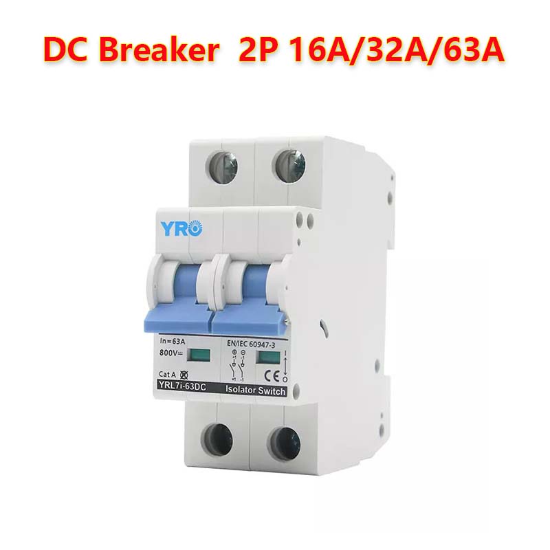 DC Breaker Switch 2P 16A/32A/63A Circuit Breaker Type Switch for Solar