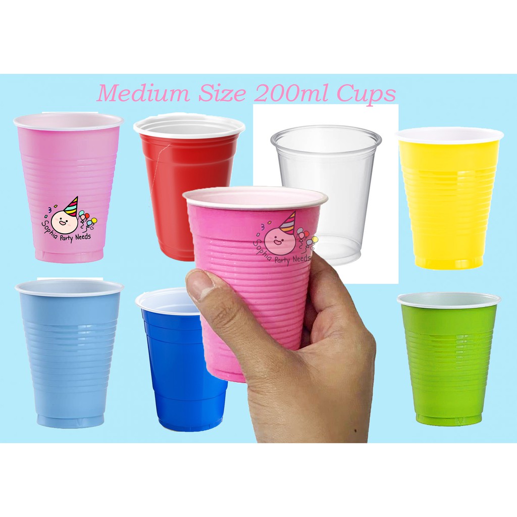 (200ml/7oz) MEDIUM Pastel Red Cups American Beer Pong Plastic Cups Drinking Game