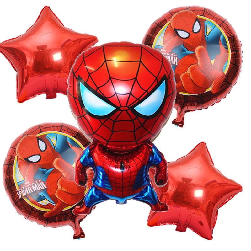 5pcs/set SpiderMan Aluminum Foil Balloons Happy Birthday Party Decor Super Man Balloon Kids