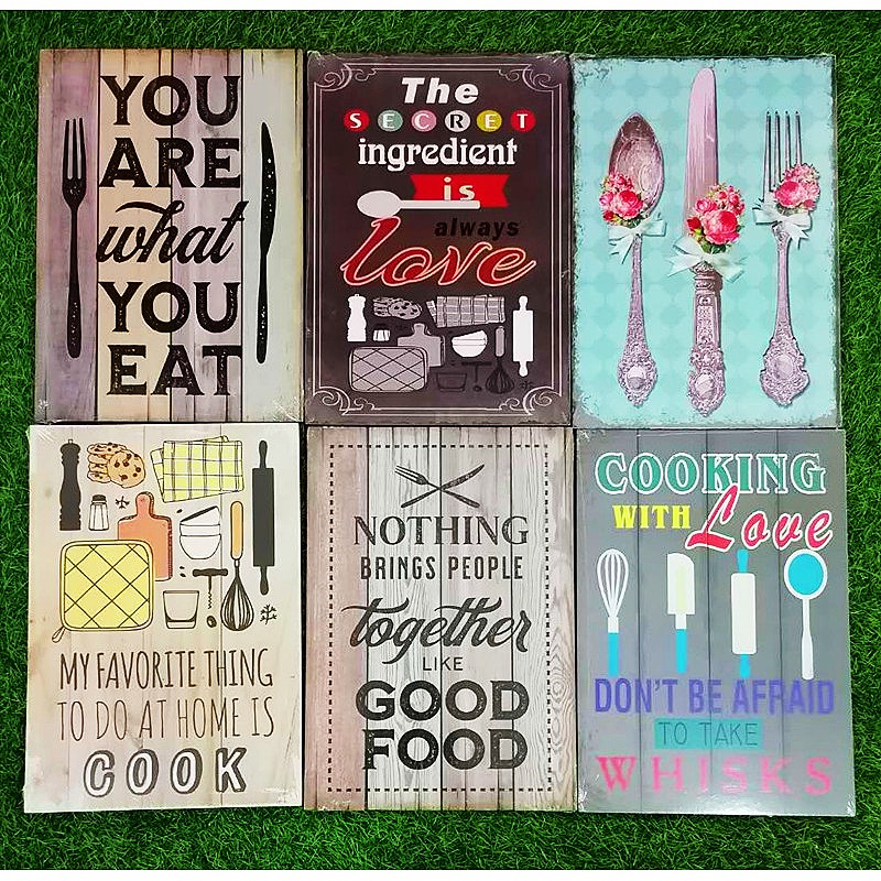 [VS] WOODEN WALL FRAME QUOTES FOOD/KITCHEN DESIGN (H26X374) Shopee