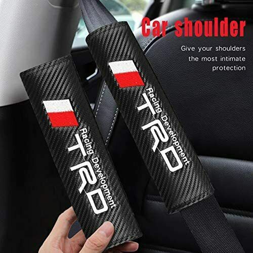 2Pcs Carbon Fiber Car Seat Belt Cover Shoulder Pad For TRD 3D