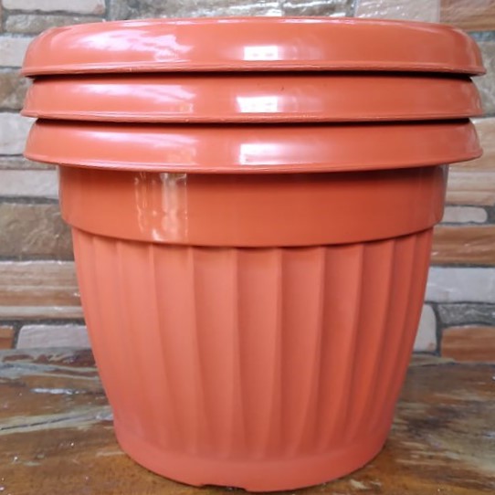BIG ROUND FLOWER PLANT POT **3 PCS SET (7.5 X 10 INCHES) Shopee