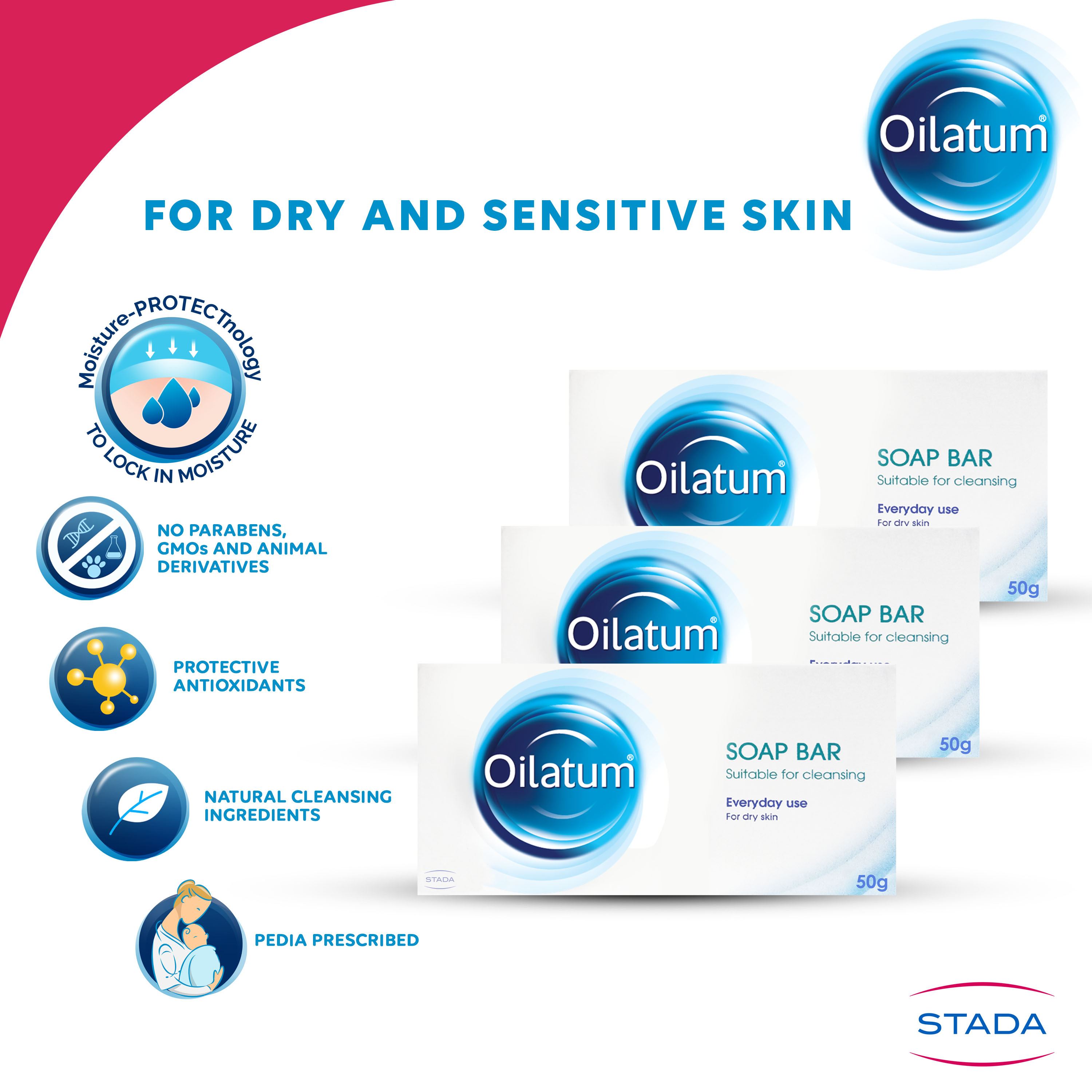 STADA Oilatum Bar Soap 50g Pack of 3 Shopee Philippines