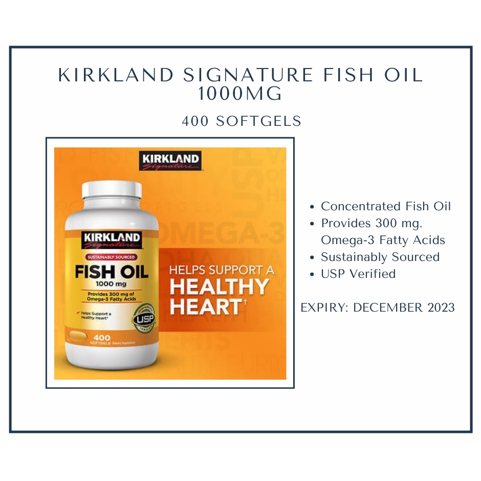 AUTHENTIC Kirkland Fish Oil 1000mg Shopee Philippines