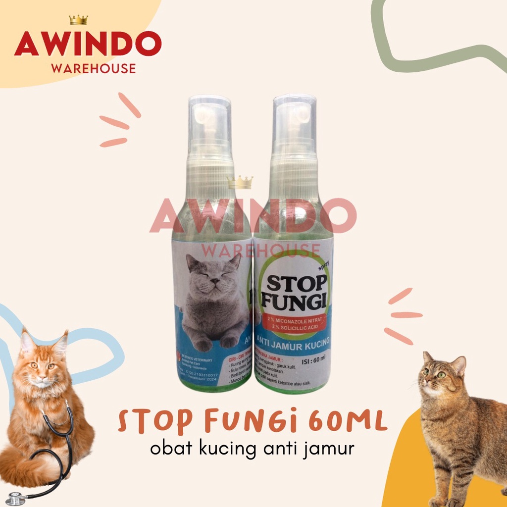 Stop FUNGI SPRAY Anti Fungus Cat Infection Medicine Scabies Cat Skin