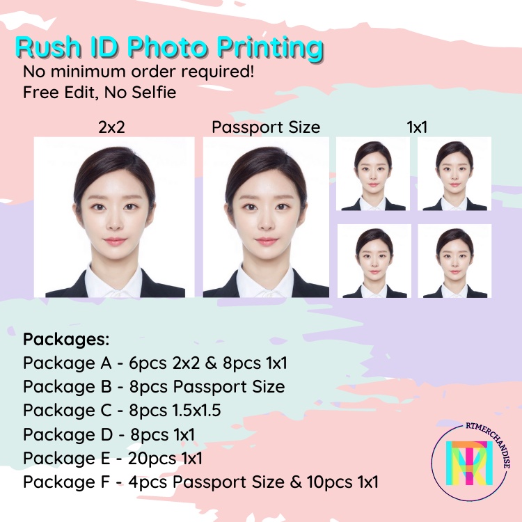 RTM Rush ID Photo Printing (Sold Per Package) Shopee Philippines