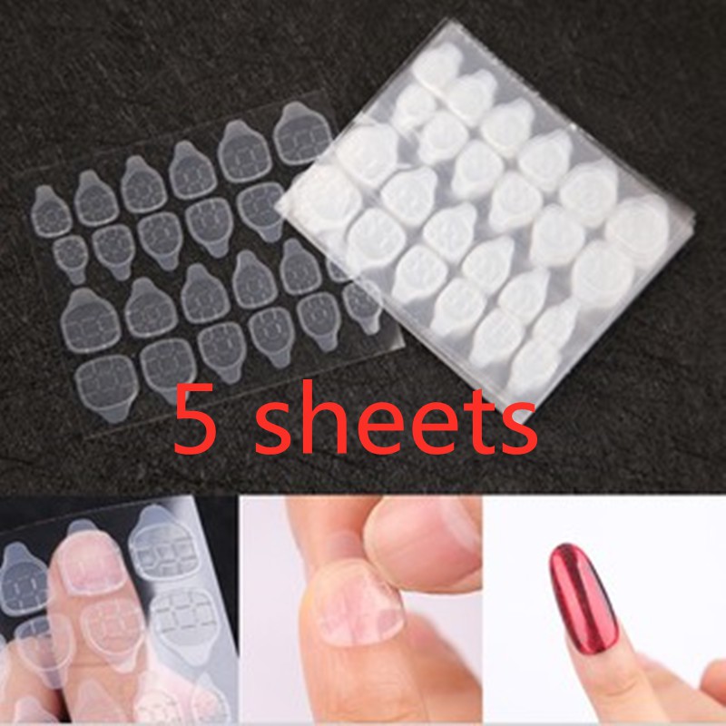 5 sheets DIY Jelly gum Nail Jelly Glue Flexible Double Sided Adhesive
