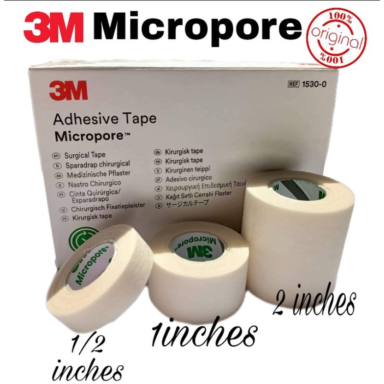 3M Micropore Surgical Tape 1/2, 1 and 2inches (per piece) Shopee