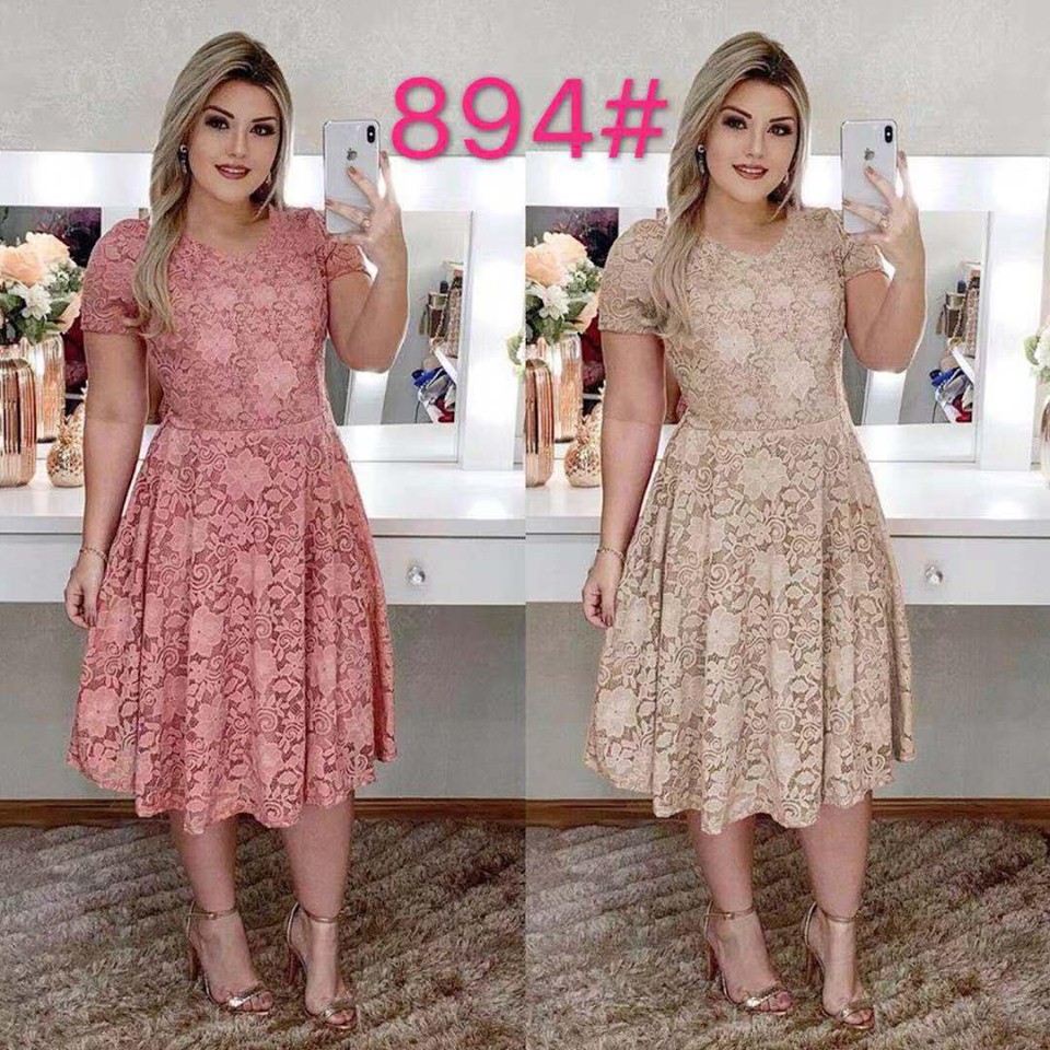 JONAFASHION U.S Fashion Floral Plus Size Church Unique Lace Dress