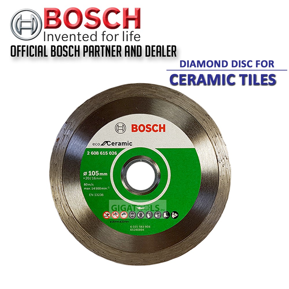 Bosch 4" Diamond Cutting Disc for Ceramic / Tiles Shopee Philippines
