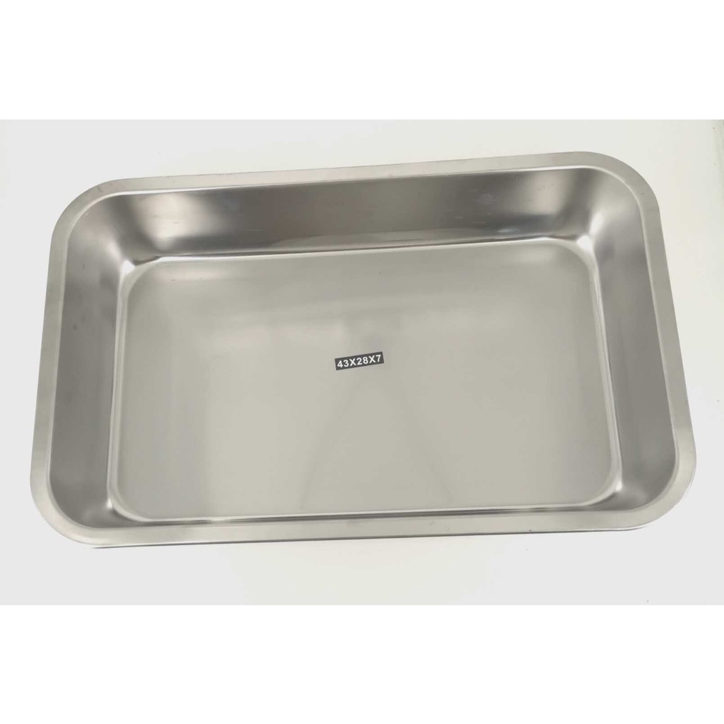 Stainless Steel Plain Food Serving Tray Thick 43x28x7 Shopee Philippines