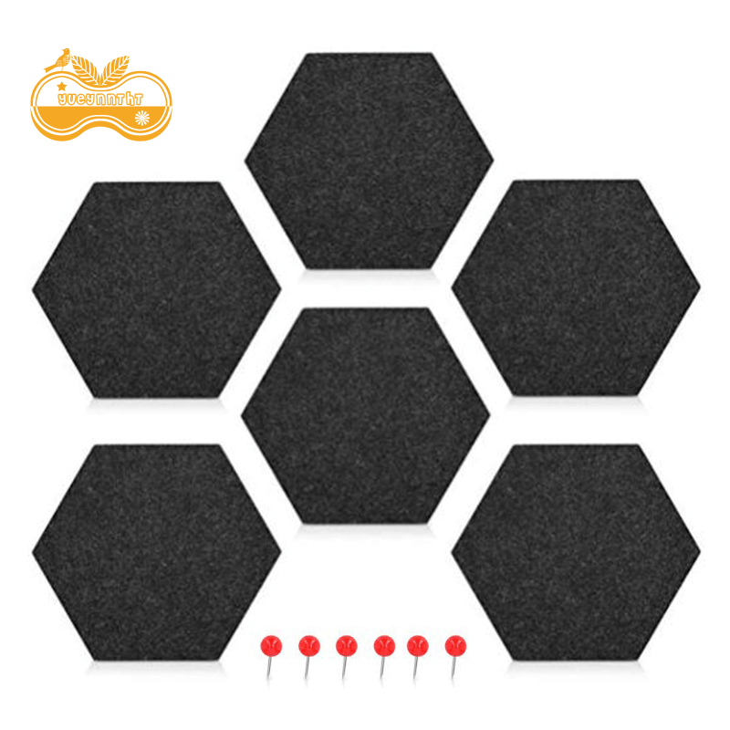 6 Pack Felt Memo Board Decorative Notice Board Hexagon Bulletin Board
