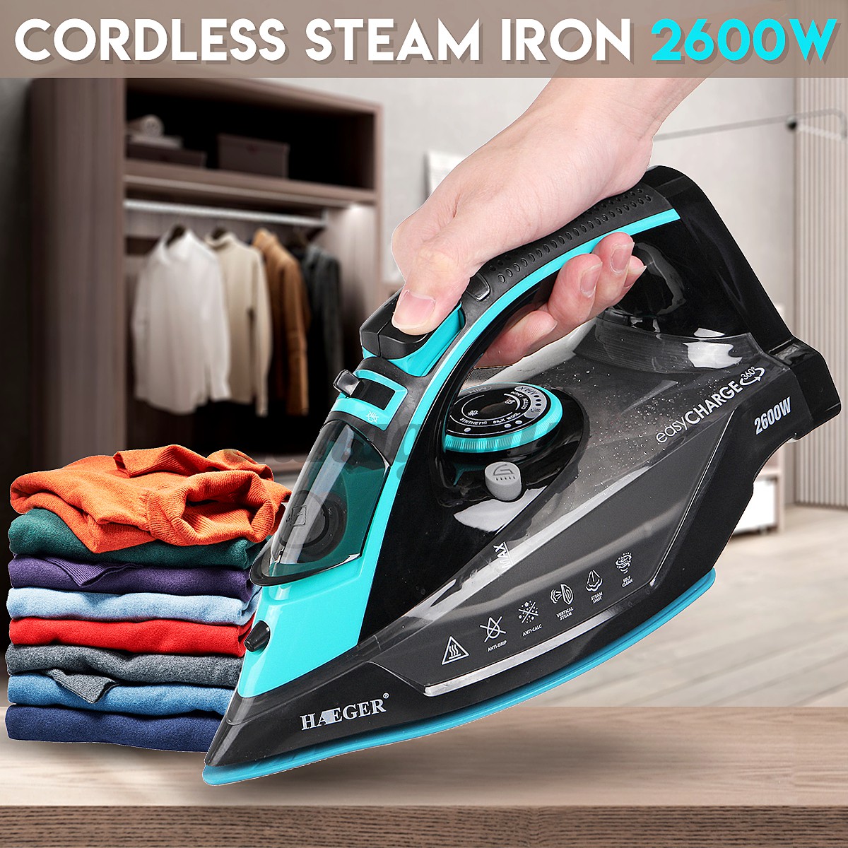 2600W Cordless Steamer Iron Green 2600W cordless wireless household