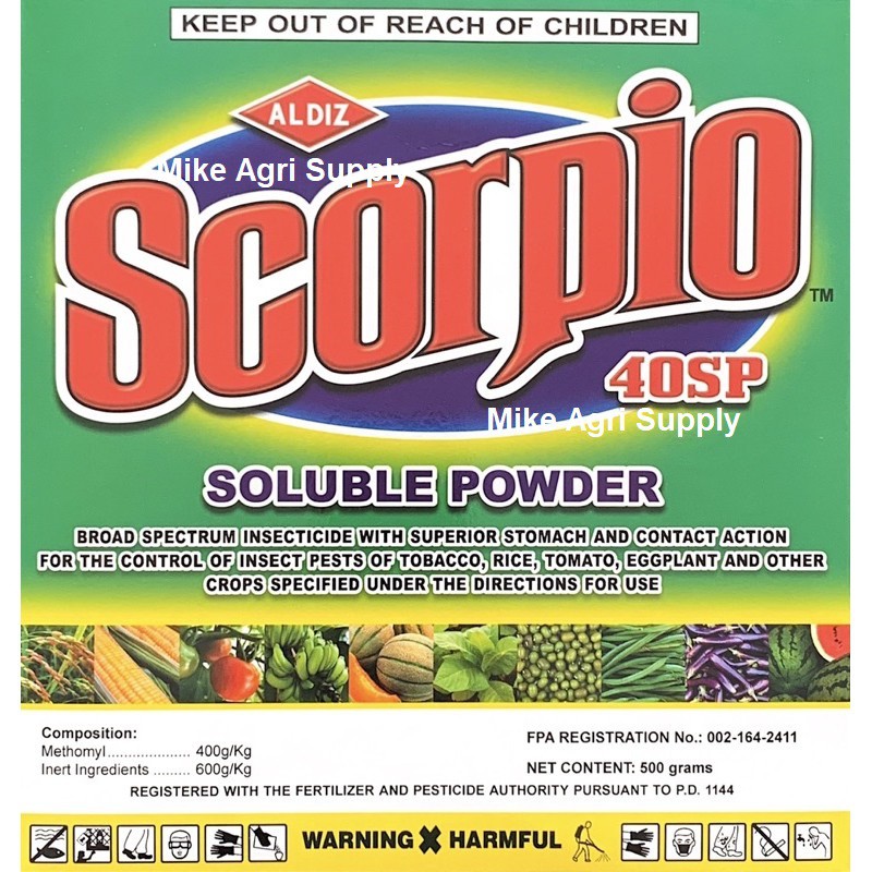 Scorpio insecticide 500grams (Metholmyl 40SP) ALDIZ Shopee Philippines