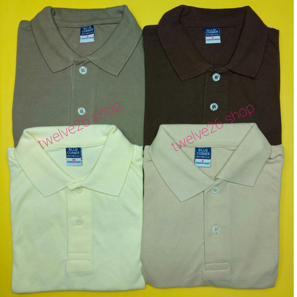 Blue Corner Polo Shirt Comfort wear Men Unisex Plain XS to 5XL Mocca