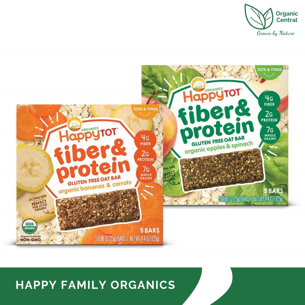 Happy Family Organic HappyTot Fiber & Protein Gluten Free Oat Bar 125g (5 bars) Shopee Philippines