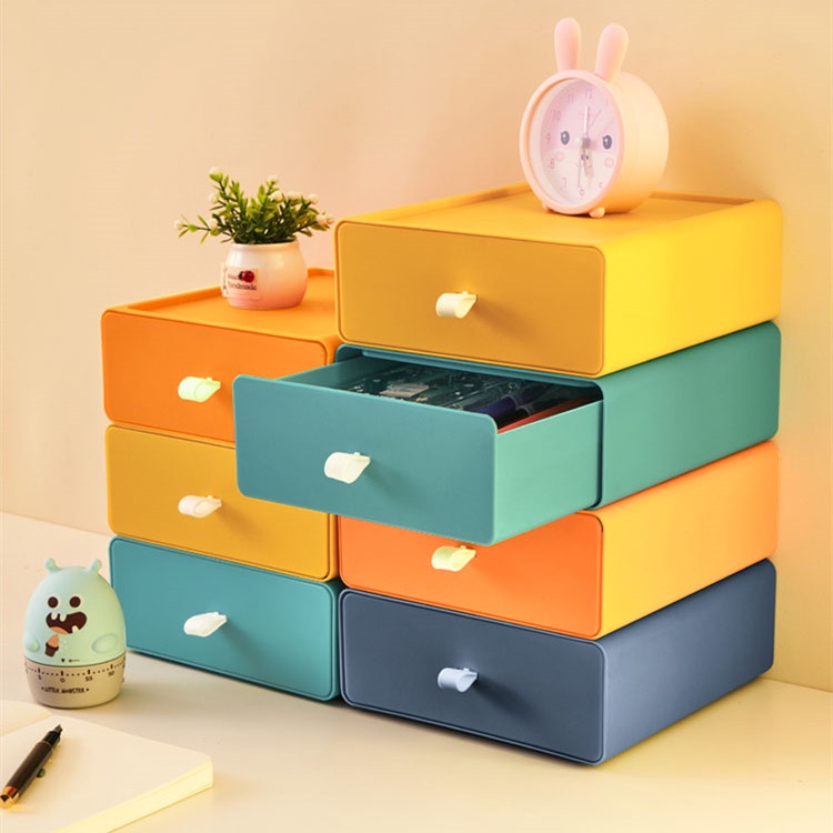 Multicolor Plastic Storage Box Stackable DIY Drawertype Storage