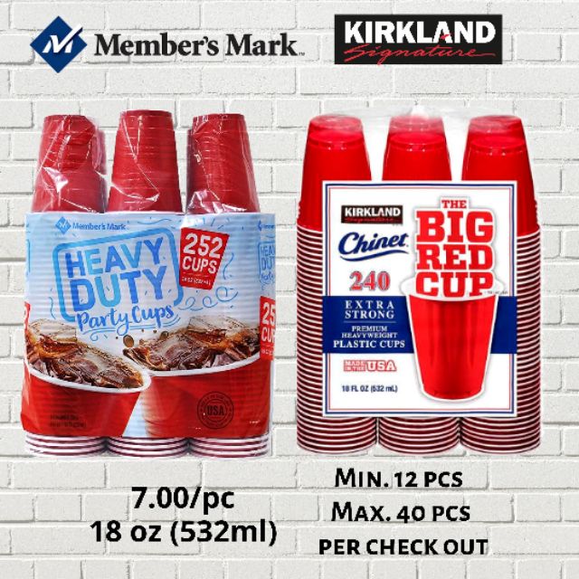 Kirkland Signature / Member's Mark Plastic Red Cups 18 oz Shopee