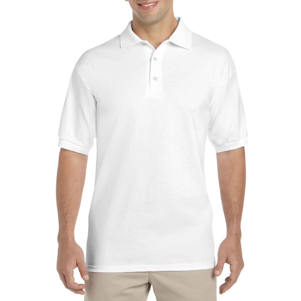 Gildan Premium Cotton Double Piqué Polo Shirt (White) Shopee Philippines