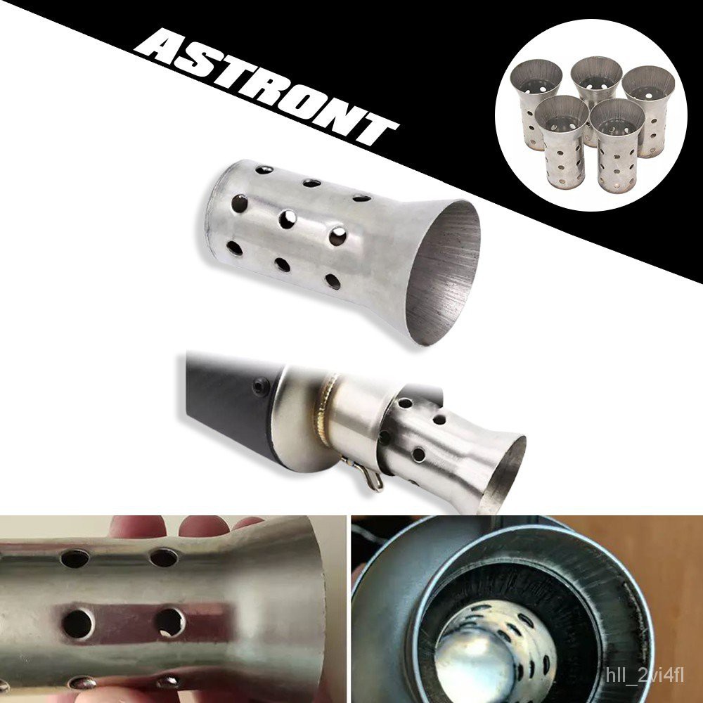 LynT ASTRONT Universal Stainless Steel 51mm Exhaust Pipe Muffler DB Killer Silencer For Noise