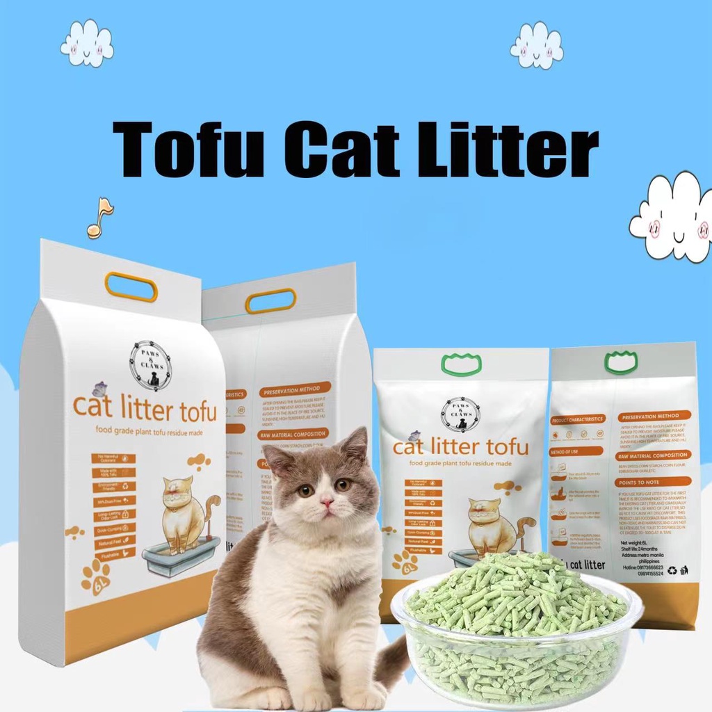 Tofu Cat Litter sand 6L Flushable Cat Sand Food Grade Plant Tofu