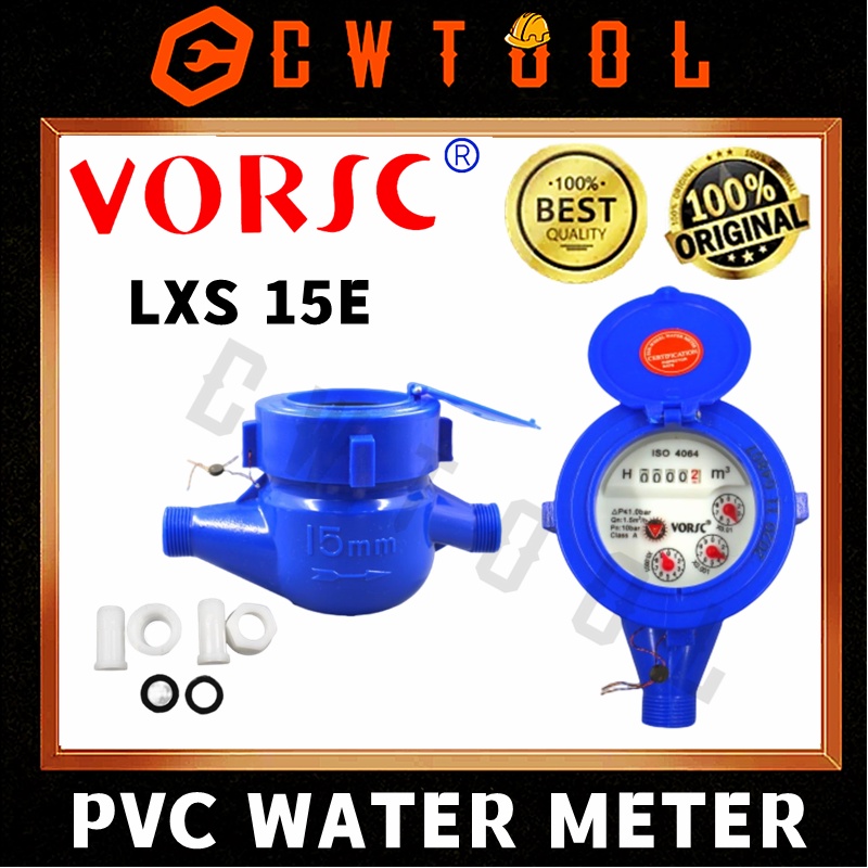 VORSC Heavy Duty Water Meter PVC Anti 1/2 Household Water