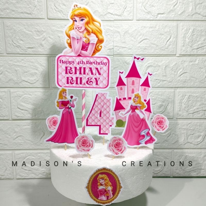 Princess Aurora Sleeping Beauty Cake Topper/ Banner (Personalize; High