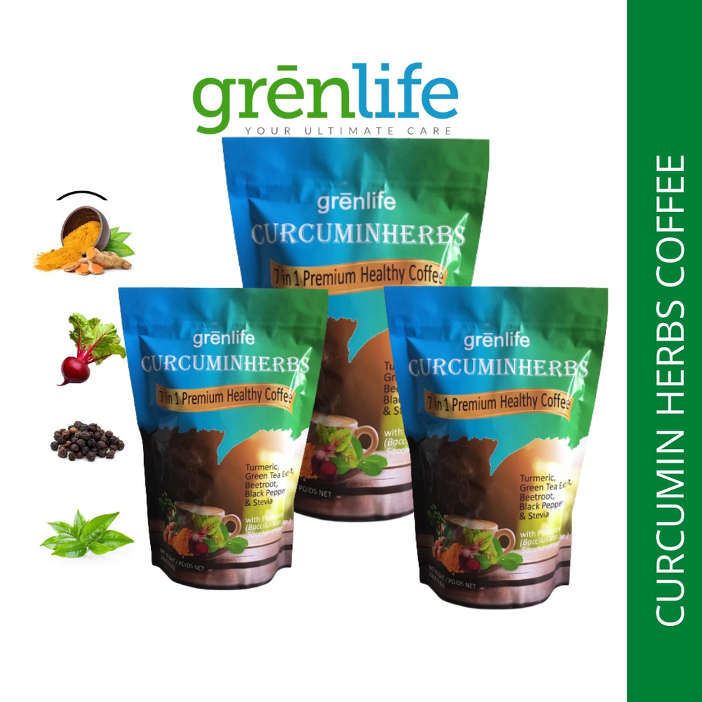 2+1 Grenlife Curcumin Herb Green Coffee Turmeric Natural Anti