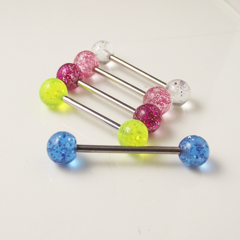 *Tongue Rings Glow in The Dark Acrylic Tongue Bars Tongue Piercing Bars