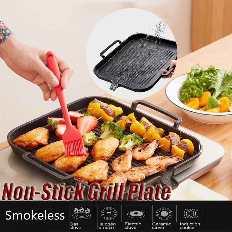 Grill Plate Griller Samgyupsal Non Stick Frying Pan Aluminum Korean BBQ