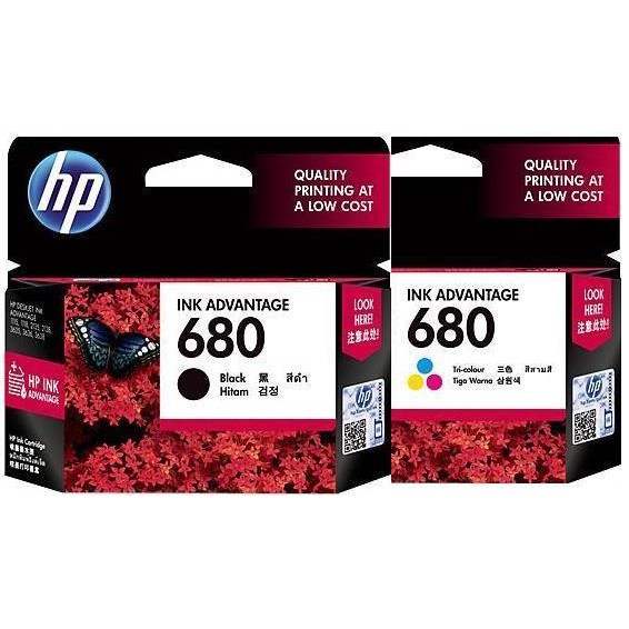 HP 680 Black and Tricolor Original Ink Advantage Cartridge Shopee
