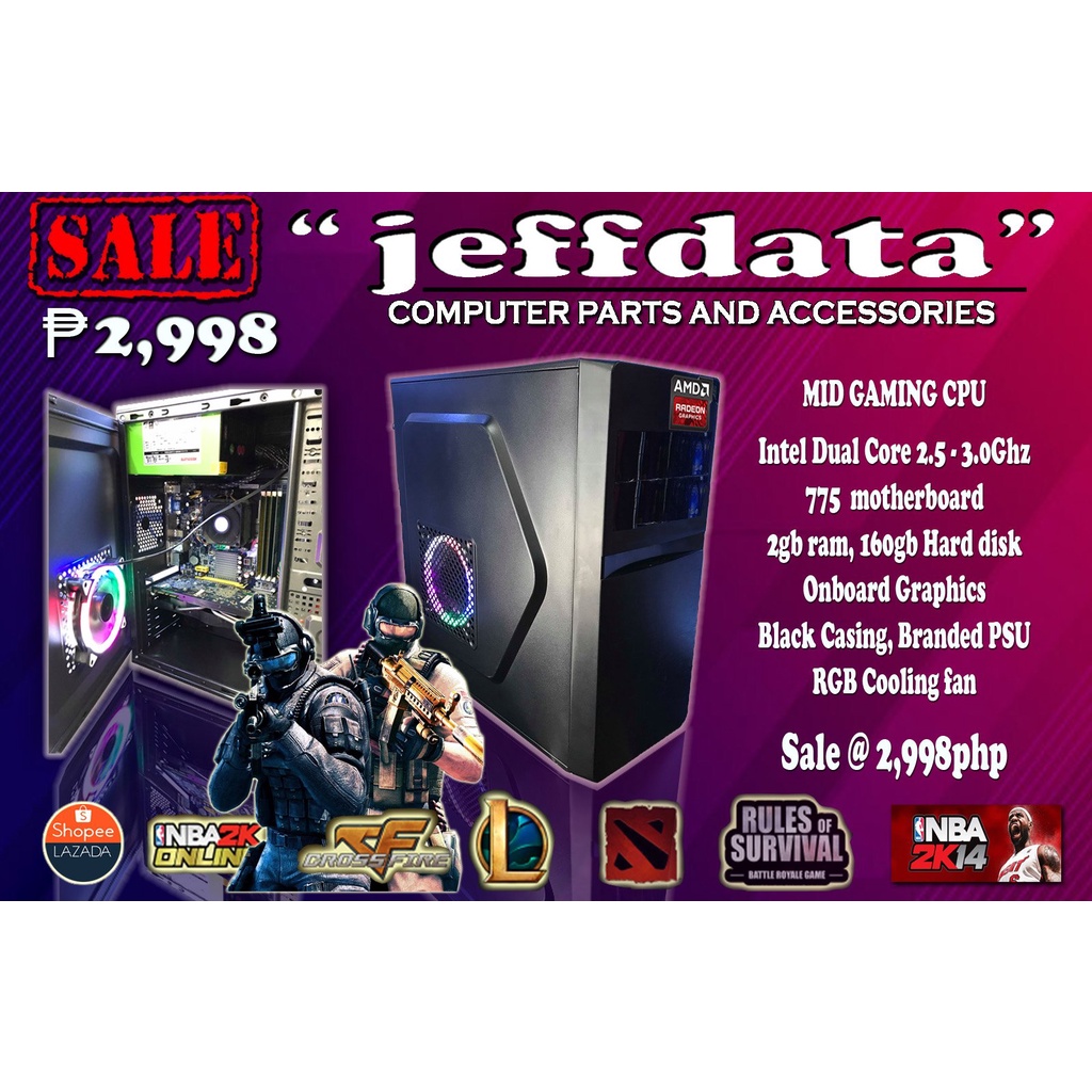 CPU Desktop intel 2.53.0ghz Dualcore 2gb ram onboard graphics Budget