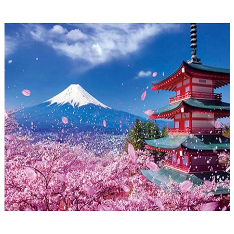 Diamond Painting Japan Mount Fuji Poster, Full Diamond Landscape