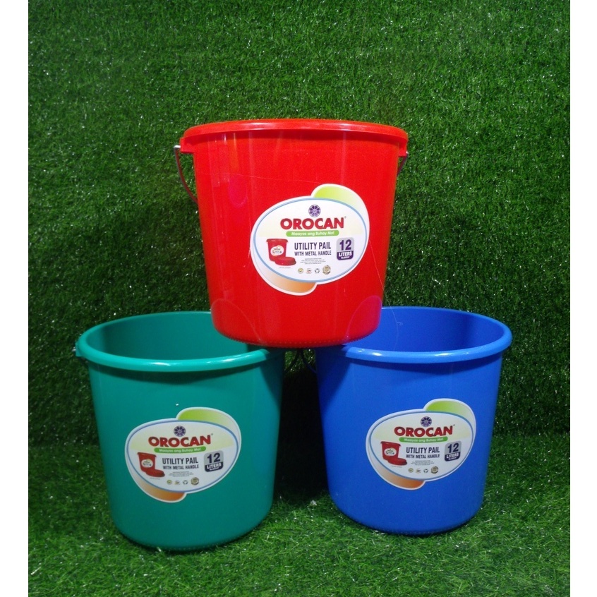 12 Liters Orocan Pail with stainless steel handle timba (random