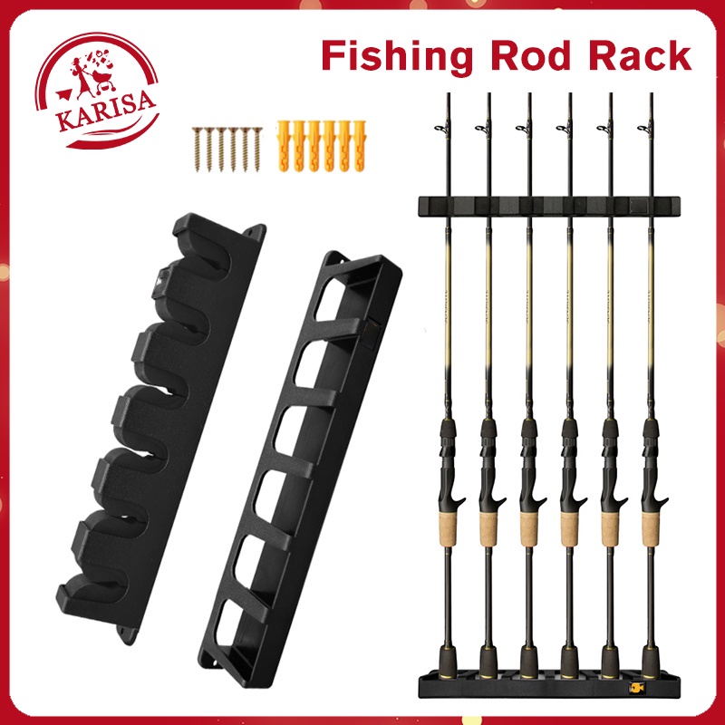 Vertical Fishing Rod Holder 6 Holes Fishing Rod Display Rack Plastic