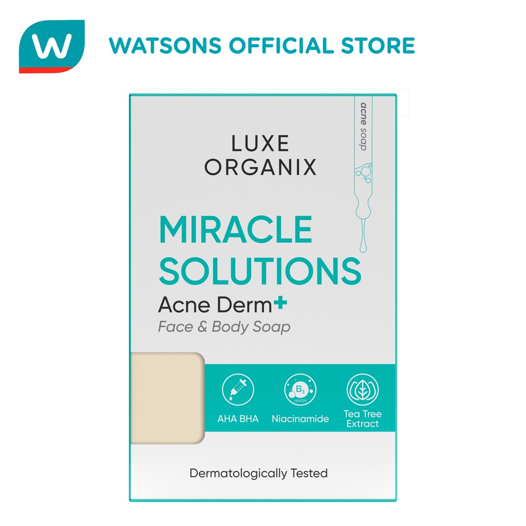 LUXE ORGANIX Miracle Solutions AHA/BHA Soap For Face & Body 135g