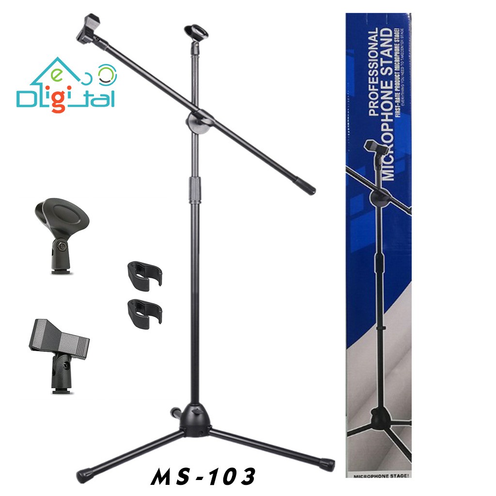 Microphone Stand, High Quality Heavy Duty Adjustable Collapsible Tripod