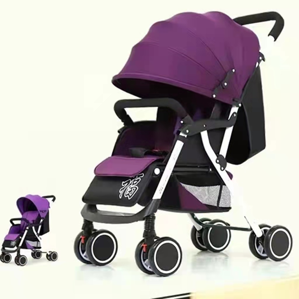 The new baby stroller is portable, can sit, can lie down, shock