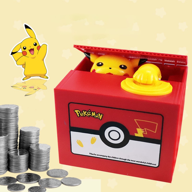 Pokemon Toys Pokemon Pikachu Figure Electronic Plastic Money Box Steal